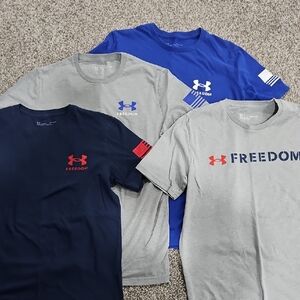4 Mens Under Armour Freedom Tshirts Size Small